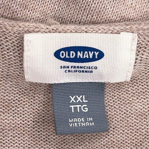 XXL OLD NAVY WOMENS BEIGE KNIT SWEATER LONG SLEEVE VNECK NEUTRAL - Picture 10 of 11